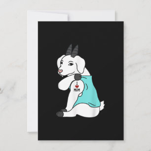Invitación Amo a Mamá Tattoo Goat Funny Mors Day Mascota