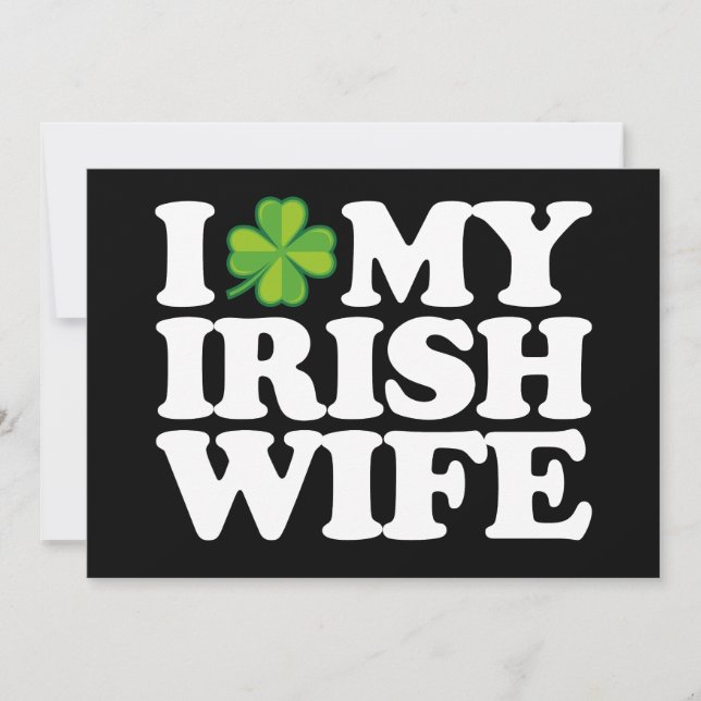 Invitación Amo a mi esposa irlandesa Funny Couple St Patrick' (Anverso)