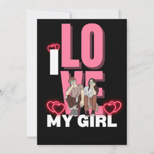 Invitación Amo a mi novia personalizado