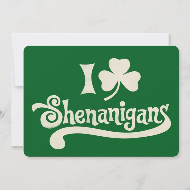 Invitación Amo a Shenanigans Clover Shamrock St Patrick (Anverso)