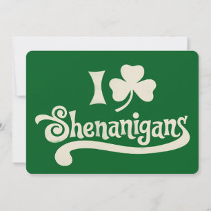 Invitación Amo a Shenanigans Clover Shamrock St Patrick