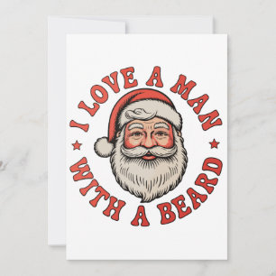 Invitación Amo a un hombre con barba Santa Claus Navidad