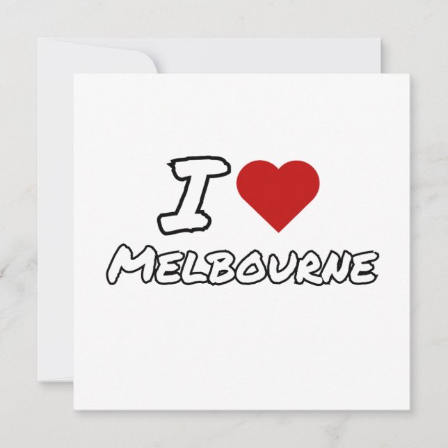 Invitación Amo corazón ciudad de Melbourne (Anverso)
