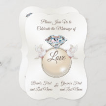 Amo encantador del anillo de diamantes Invitacione