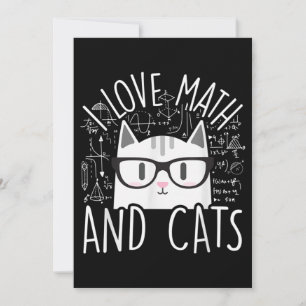 Invitación Amo Las Matemáticas Y Los Gatos Gatito Bonito