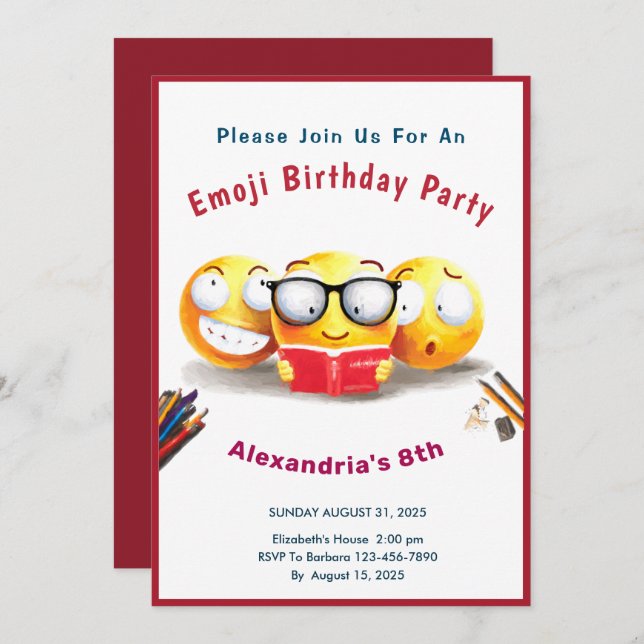 Invitación Amo Leer Lector De Libros (Anverso / Reverso)