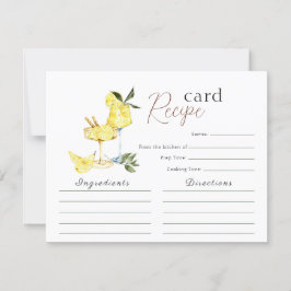 Invitación Amo Limoncello Cocktail Bridal Shower Receta Tarje
