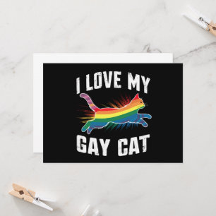 Invitación Amo Mi Gato Gay Gracioso Orgullo Arcoiris Lgbt