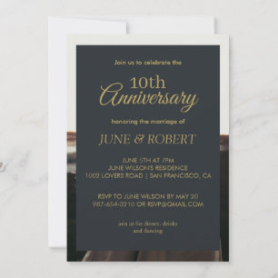 Invitación Amo por la foto del aniversario moderno