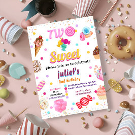 Invitación Amo verano lindos niños chica dos dulces cumpleaño