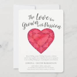 Invitación Amor a la acuarela de rubí después de la fiesta de