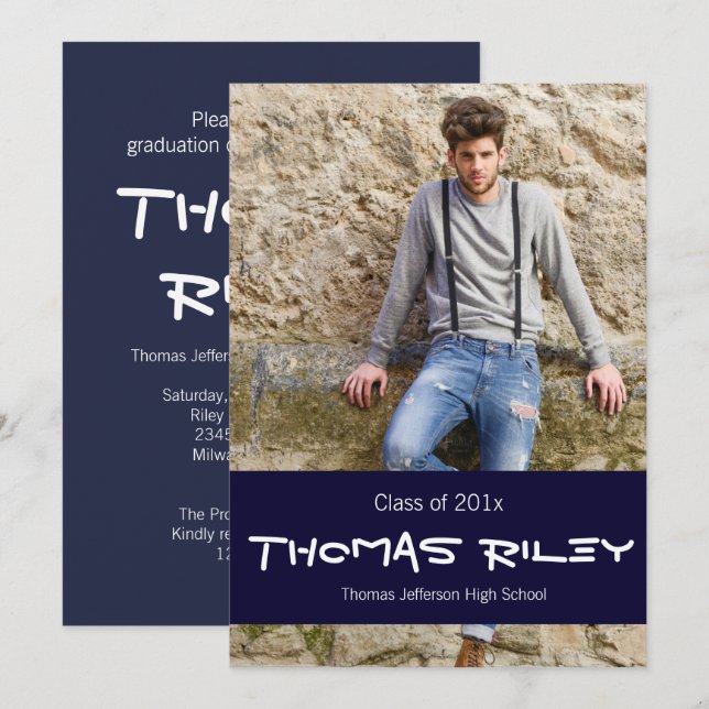 Invitación Amor a la graduación (Anverso / Reverso)