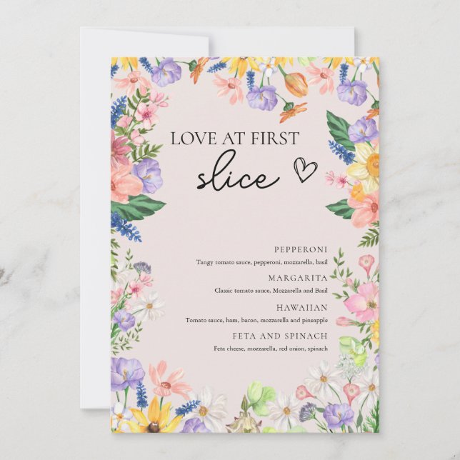 Invitación Amor a la primavera de los flores silvestres en la (Anverso)