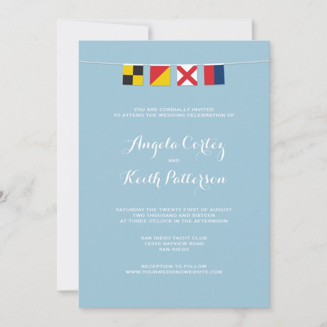 Invitación AMOR a las luces náuticas coloridas (Anverso)