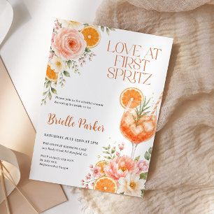 Invitación Amor a Primera Copa Bridal Shower Floral Cítrico