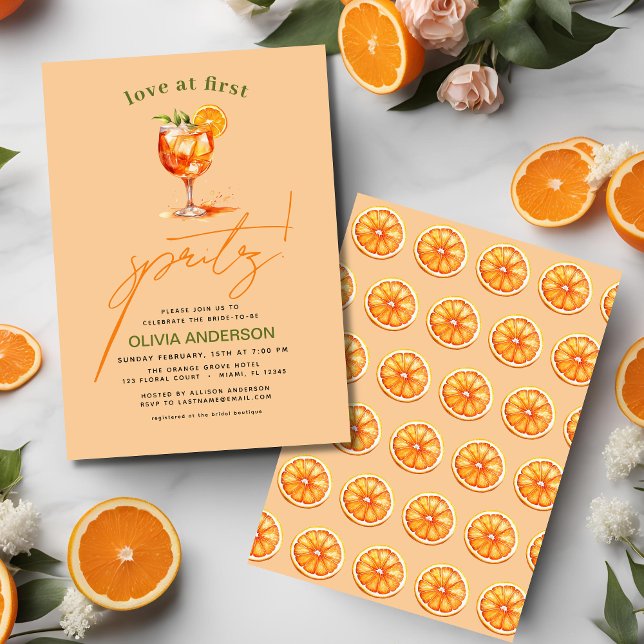 Invitación Amor a Primera Copita Naranja Despedida de Soltera (Subido por el creador)