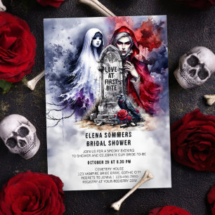 Invitación Amor a Primera Mordida Novia Vampiro Despedida de 
