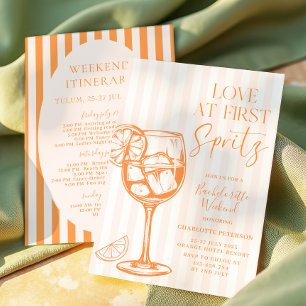 Invitación Amor a Primera Spritz Aperol Naranja Despedida de 