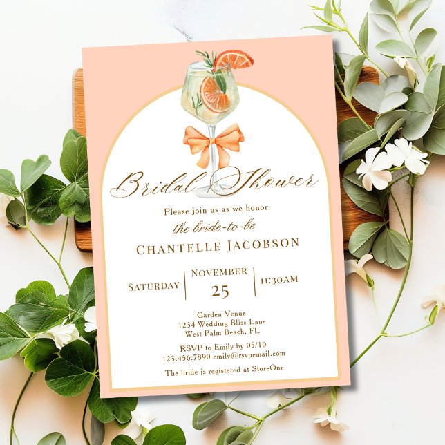 Invitación Amor a Primera Spritz Boho Naranja Despedida de So (Subido por el creador)