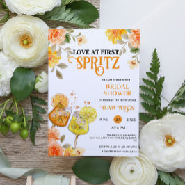 Invitación Amor a Primera Spritz Cóctel Floral para Despedida