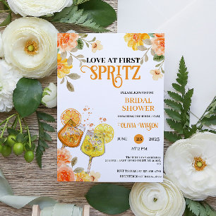 Invitación Amor a Primera Spritz Cóctel Floral para Despedida