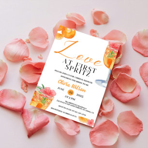 Invitación Amor a Primera Spritz Cóctel Floral para Despedida