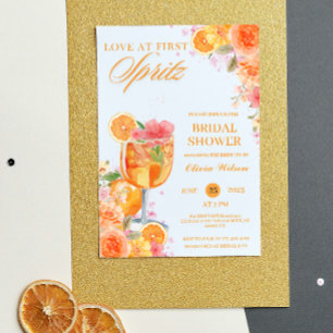Invitación Amor a Primera Spritz Cóctel Floral para Despedida