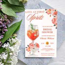Invitación Amor a Primera Spritz Cóctel Floral para Despedida