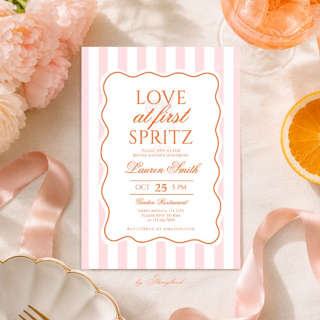 Invitación Amor a Primera Spritz Despedida de Soltera (Subido por el creador)