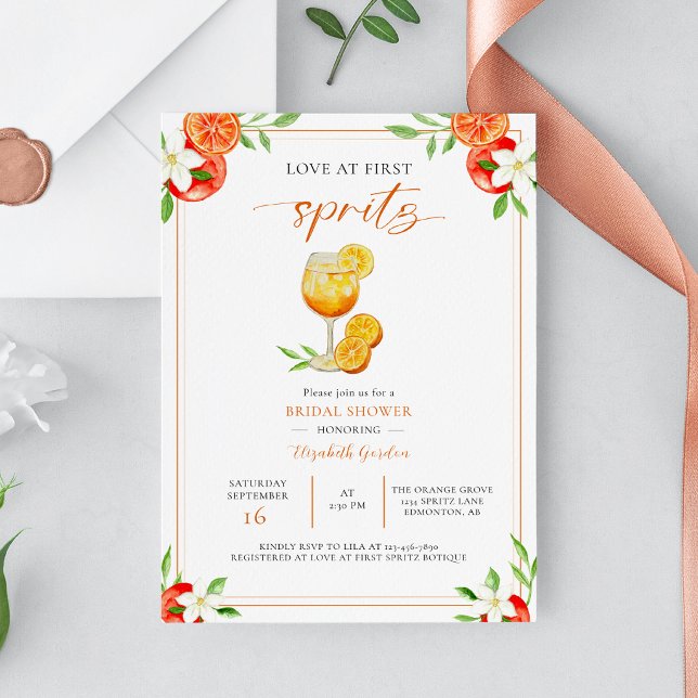 Invitación Amor a Primera Spritz Despedida de Soltera Cóctel  (Subido por el creador)