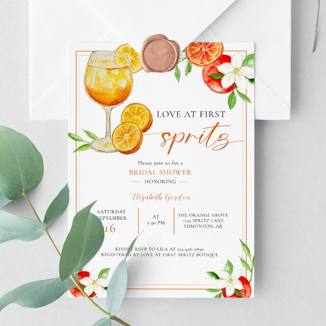 Invitación Amor a Primera Spritz Despedida de Soltera Cóctel  (Subido por el creador)