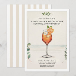 Invitación Amor a Primera Spritz Elegante Fiesta de Despedida