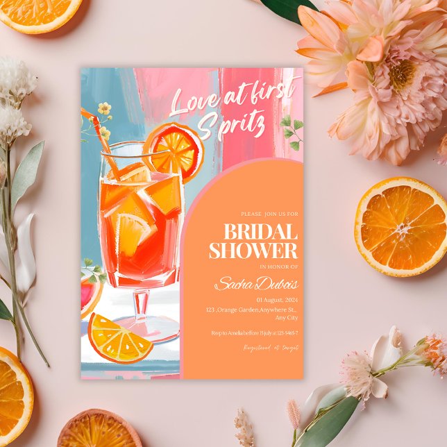 Invitación Amor al primer spritz cítricos ducha tropical de n (Subido por el creador)