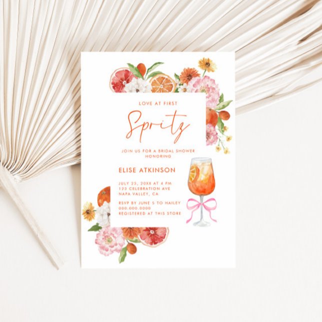 Invitación Amor Al Primer Spritz Floral Bridal Shower (Subido por el creador)