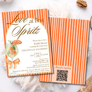 Invitación Amor Al Primer Spritz Naranja De Código QR Ducha D