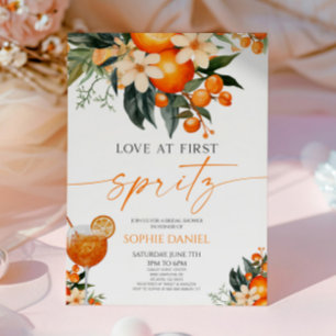 Invitación Amor Al Primer Spritz Spritzer Naranja Bridal Show