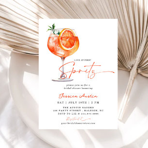 Invitación Amor Al Primer Spritz Stripes Naranja Ducha Nodal