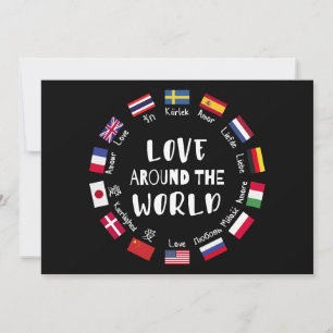 Invitación Amor alrededor de los idiomas del mundo 