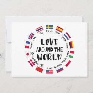 Invitación Amor alrededor de los idiomas del mundo 