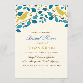 Invitación Amor Amarillo Aves Bridal Shower Invite