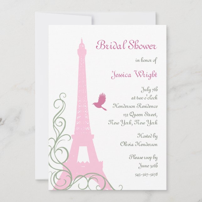 Invitación Amor Aves Ducha de novia (Anverso)