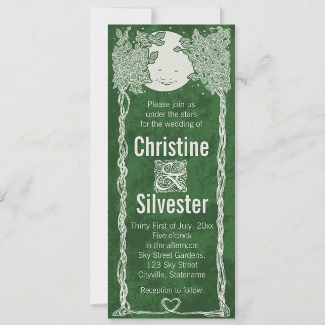 Invitación Amor bajo las estrellas, boda (Anverso)