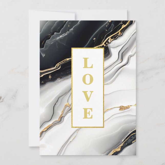 Invitación *~ AMOR BLANCO NEGRO AR66 QR + Boda de Agate RSVP (Anverso)
