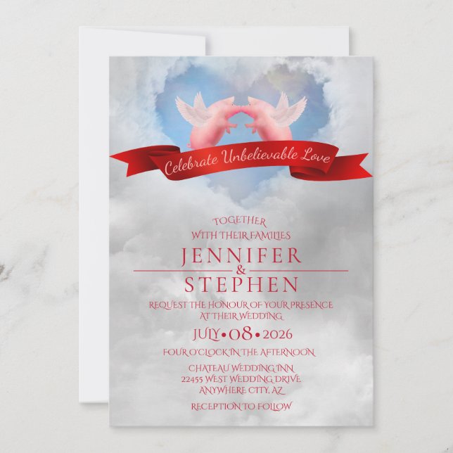 Invitación Amor boda-Increíble (Anverso)