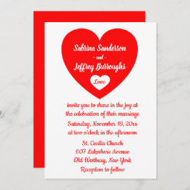 Invitación Amor Boda rojo y blanco