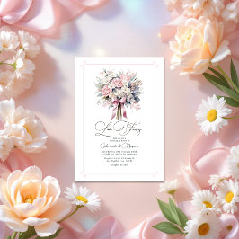 Invitación Amor caprichoso Fancy Pastel Boda floral QR Código