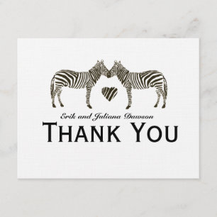 Invitación Amor cebra Personalizado Gracias Nota
