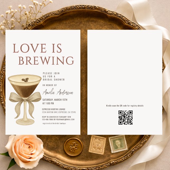 Invitación Amor de Código QR se está preparando Martini Despe (Subido por el creador)