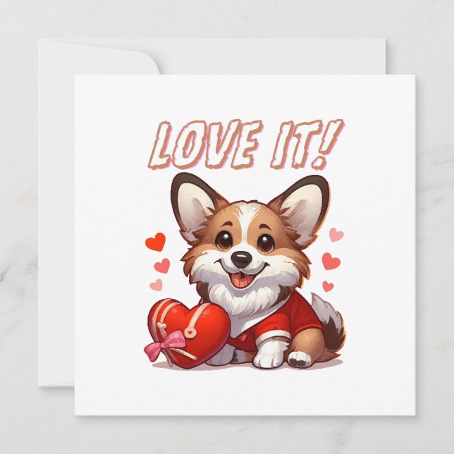 Invitación Amor de Corgi Adorable (Anverso)