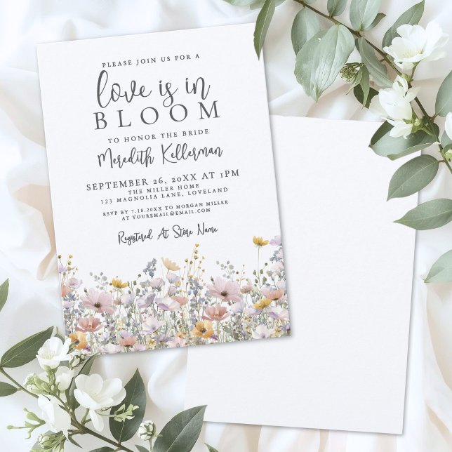 Invitación Amor de Flor Silvestre Bridal Shower (Wildflower Love Is In Bloom Bridal Shower Invitation)